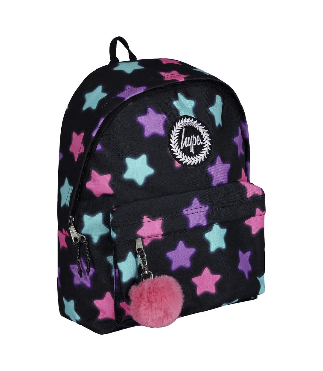 Unisex Black Star Print Backpack with Padded Straps | School Travel Bag-2