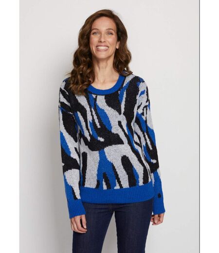 Pull doux jacquard maille poilue