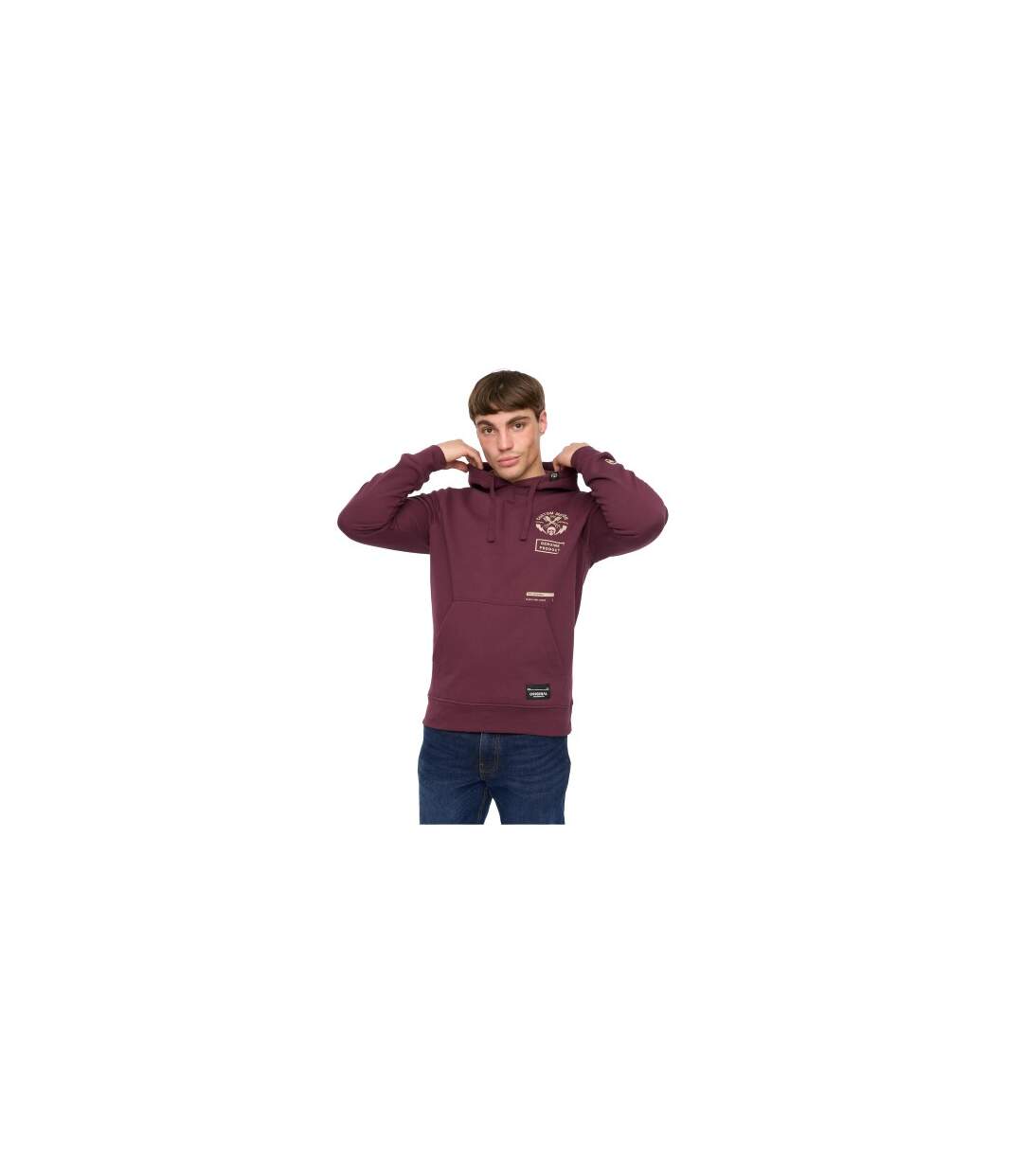 Sweat À Capuche Moules Homme Bordeaux Crosshatch-1