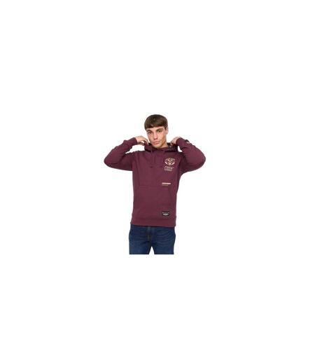 Sweat À Capuche Moules Homme Bordeaux Crosshatch
