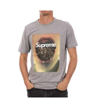 T-shirt Gris Homme Supreme Grip Gold - XL