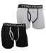 Mens Keyhole Boxer Trunks/Shorts (Pack Of 2) (Black/Grey) - UTMU154