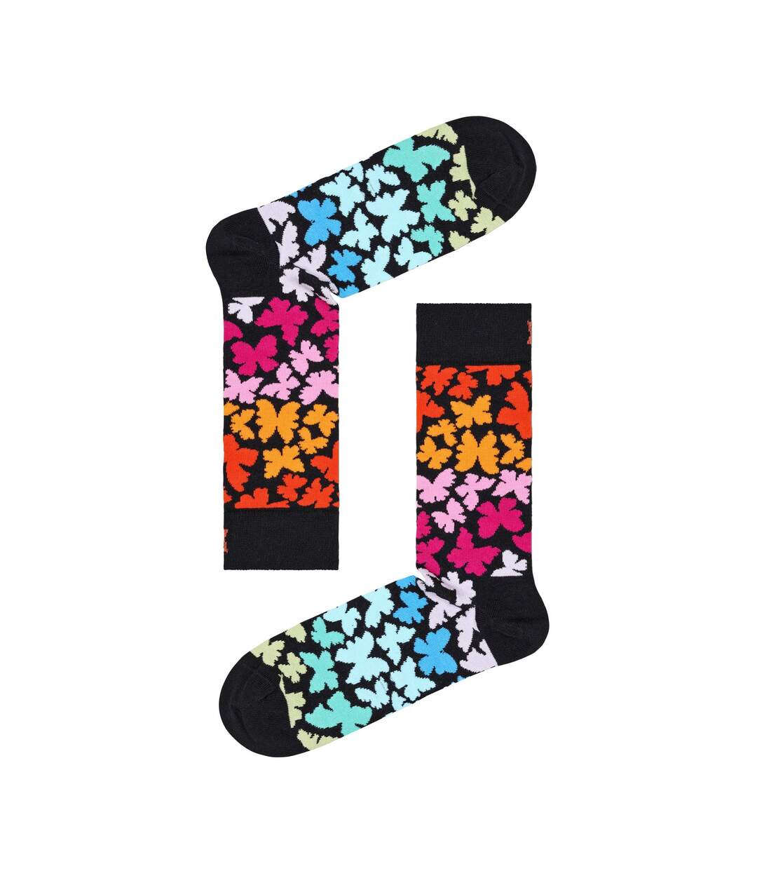 1 Pack Unisex Cotton Bright Colourful Butterfly Design Socks-2
