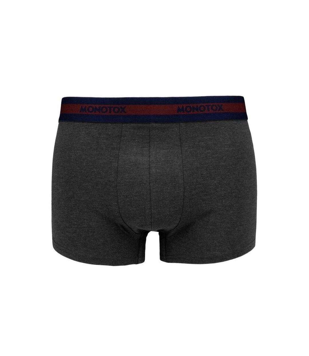 Boxers Motif/style Logo Basics Homme Noir Gris Bordeaux Foncé Monotox-4