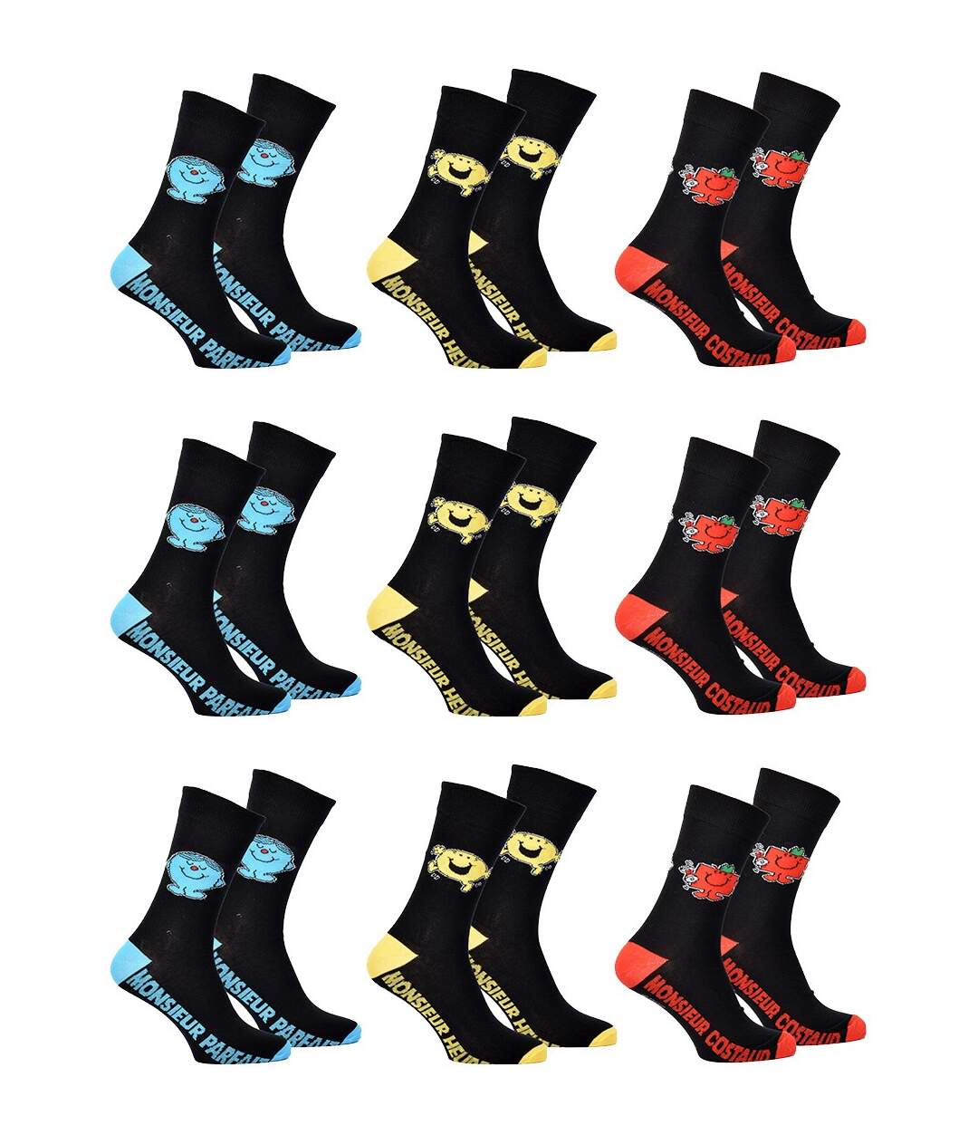 Chaussettes Pack HOMME MONSIEUR MADAME Pack de 9 Paires Chaussettes SURPRISE-1