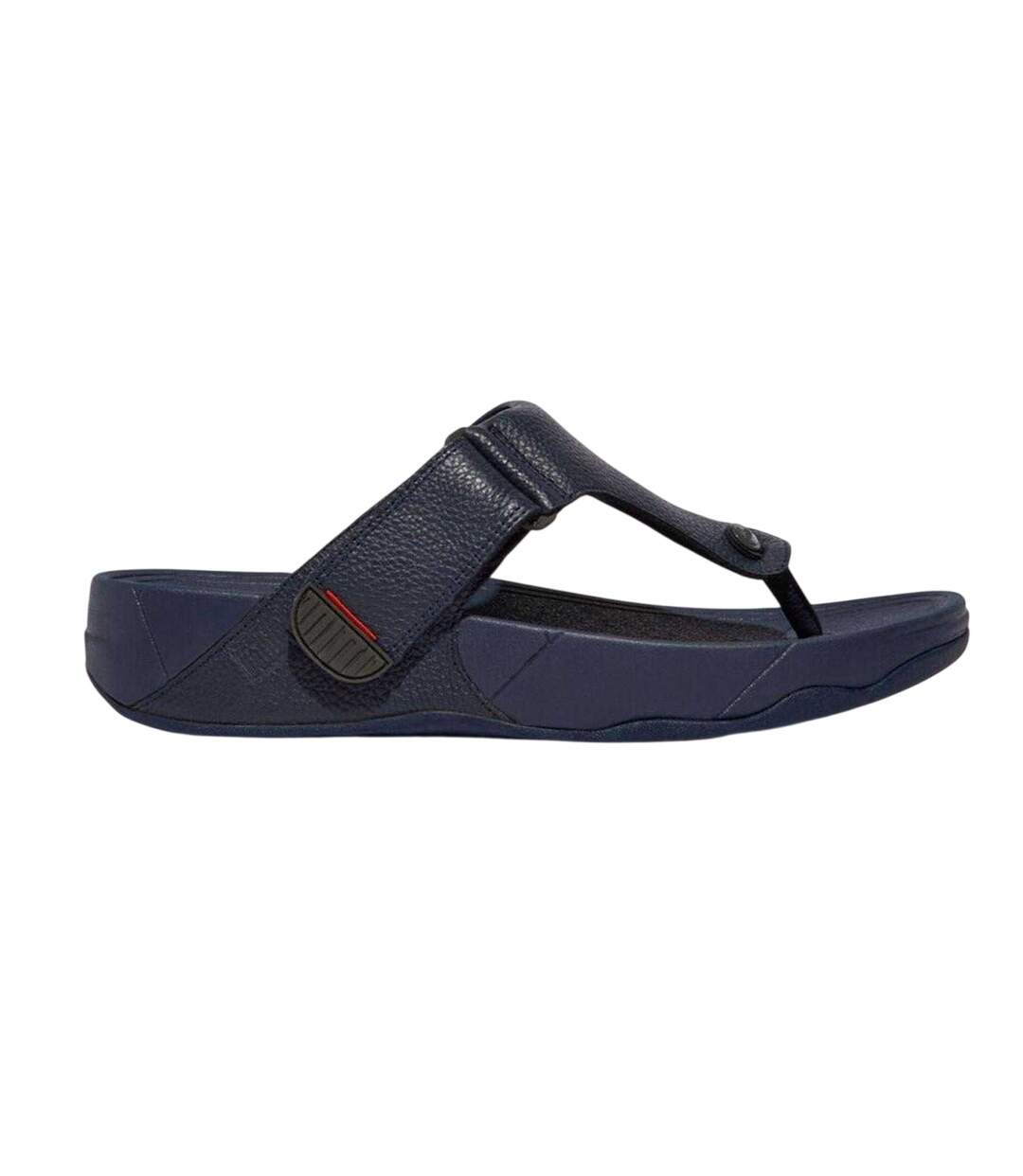 Mens Leather Toe Post Flat Sandals Navy FitFlop-3