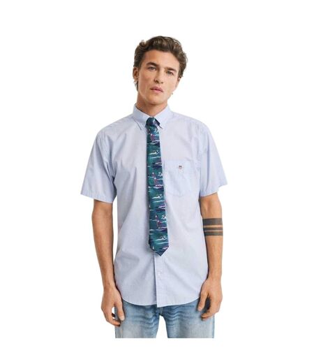 Chemise Manches Courtes Homme Bleu Clair Gant