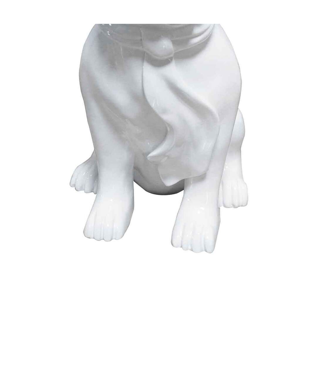 Sculpture Design Chien Dude 37cm Blanc-5