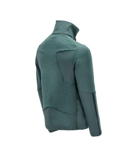 Mens Customised Striped Fleece Jacket Light Forest Green Mascot
