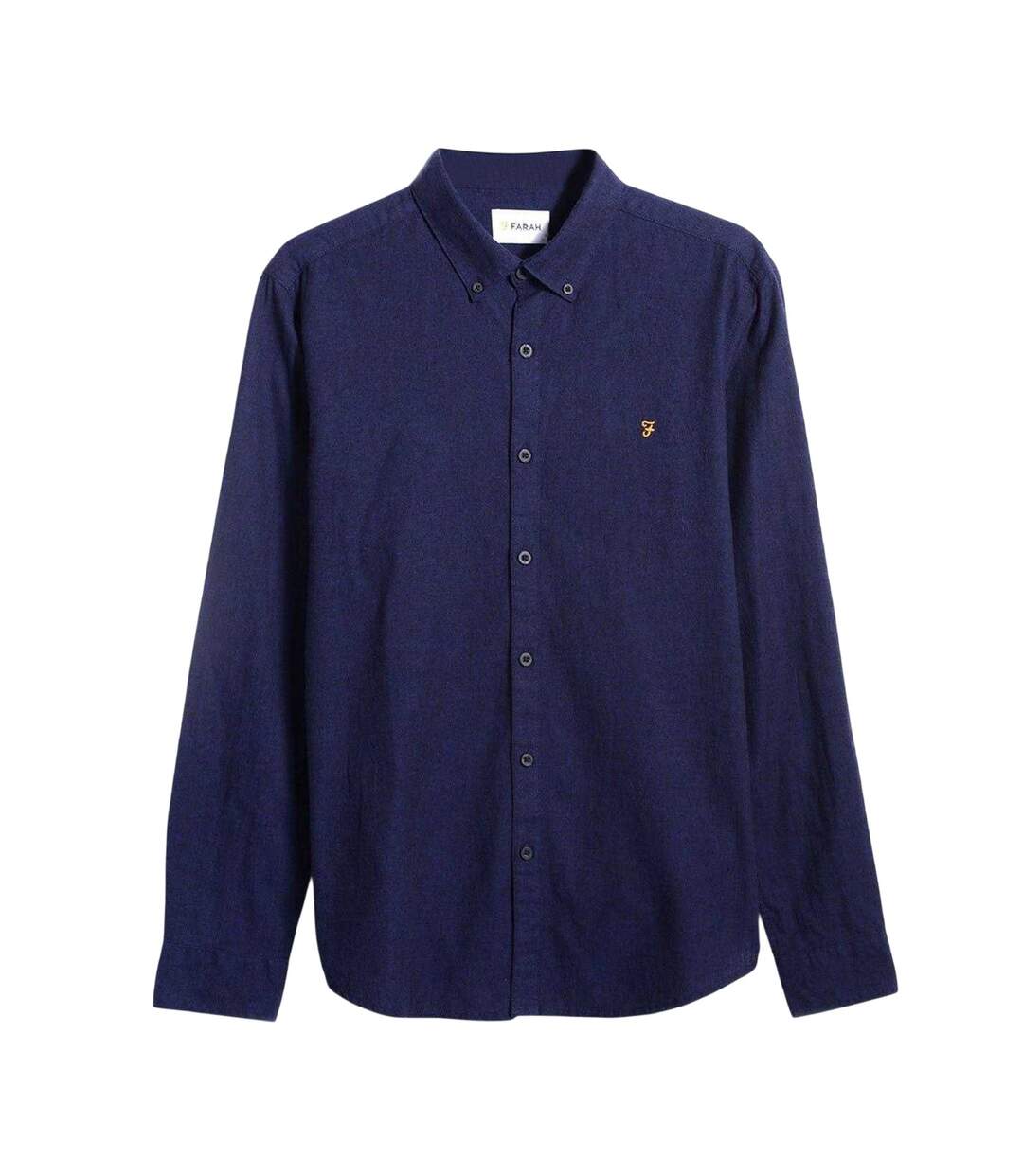 Mens Regular Button-down Shirt True Blue Farah-1