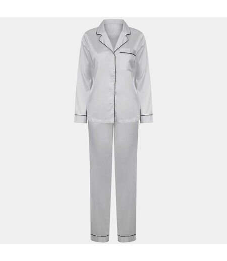 Towel City Ensemble pyjama long en satin pour femmes/dames (Blanc) - UTPC4071