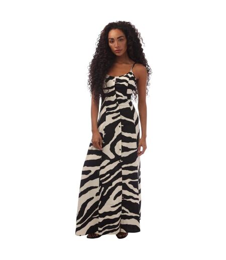 Robe Longue Style Imprimé Zèbre Nova Gigi Femme Noir Blanc Only