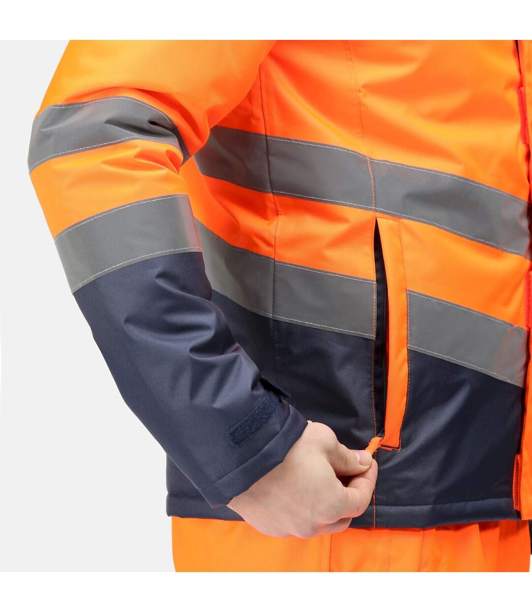 Mens hi-vis waterproof jacket orange/navy Regatta-3