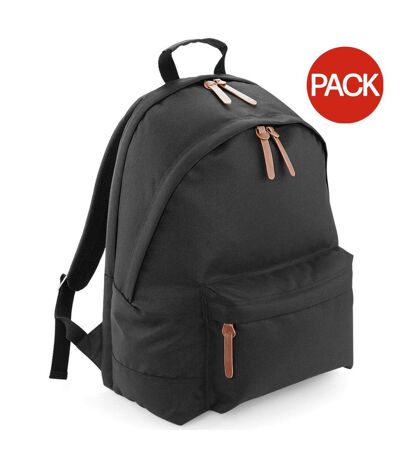 Bagbase Campus Padded Laptop Compatible Backpack/Rucksack (Pack of 2) (Black) (One Size) - UTBC4205