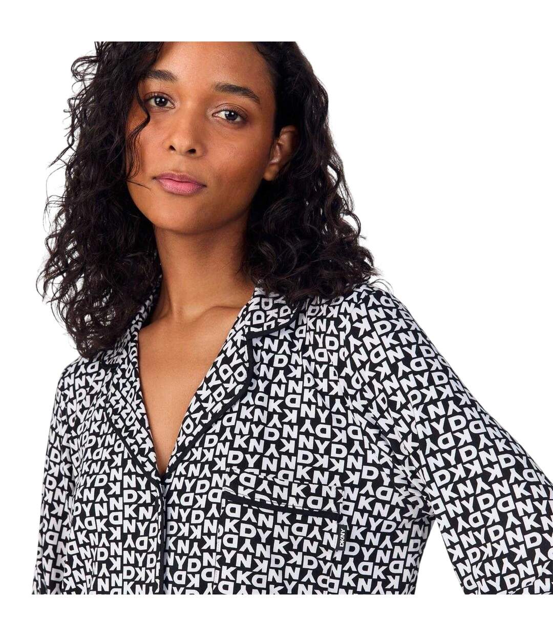 Ensemble De Pyjama Motif/style Lettres Femme Noir DKNY-4