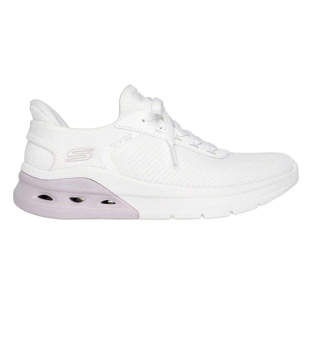 Womens/ladies Glide-step Trainers White Skechers-1