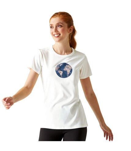 T-shirt fingal femme blanc / globe terrestre Regatta