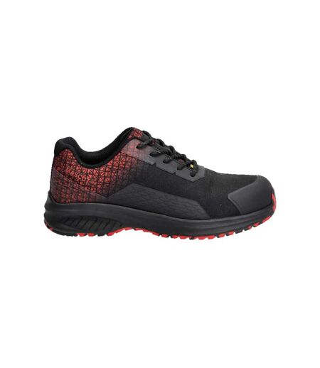 Mens Footwear Accelerate Safety Shoes Black Traffic Red Mascot