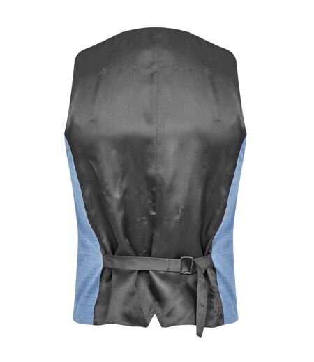 Mens Wool Blend Slim Waistcoat Light Blue Without Prejudice