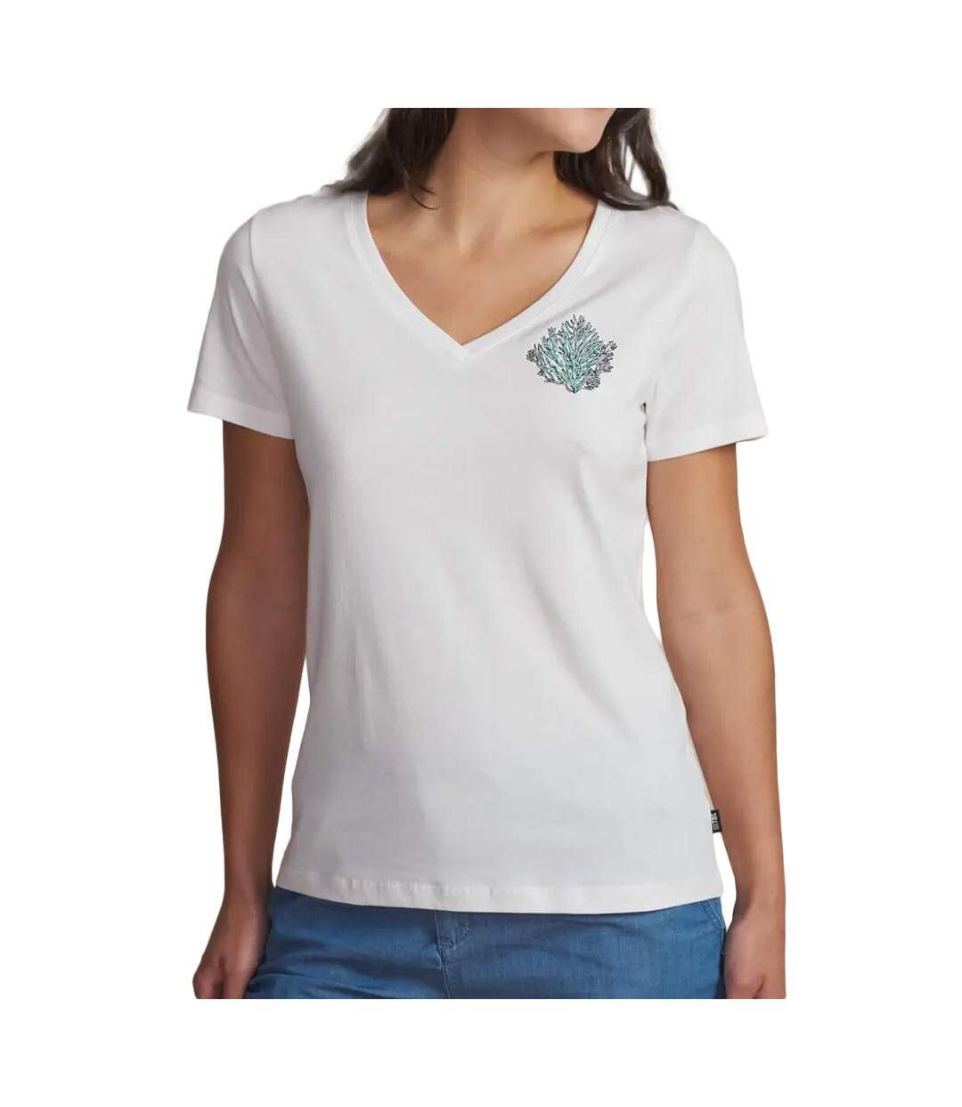T-Shirt blanc femme tbs  arctique lavande 26-1