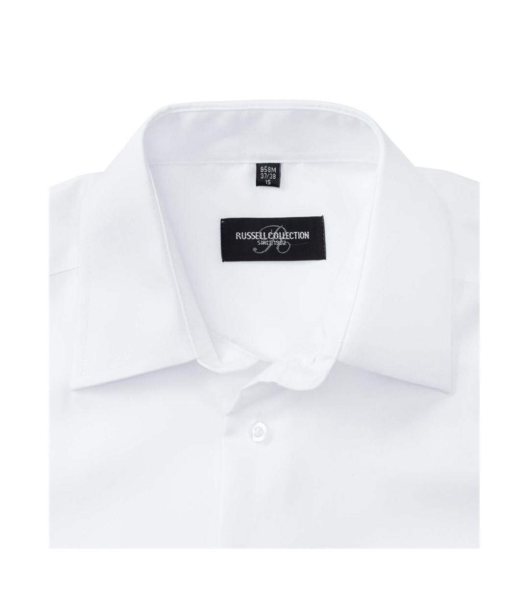 Chemise À Manches Longues Sans Repassage Homme Blanc Russell-4