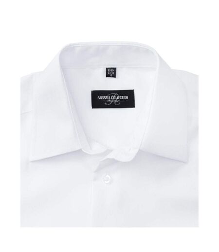 Chemise À Manches Longues Sans Repassage Homme Blanc Russell