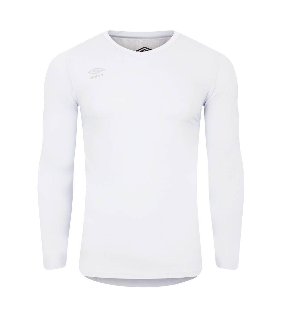 Mens Elite V Neck Base Layer Top White Umbro-1