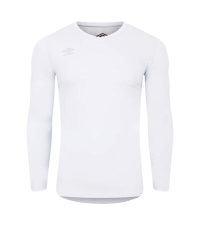 Mens Elite V Neck Base Layer Top White Umbro