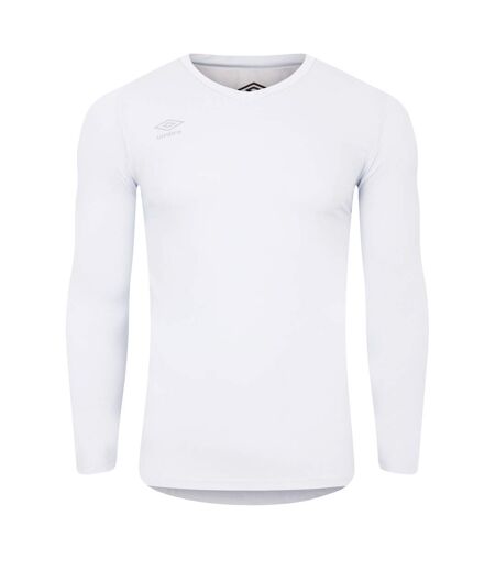 Mens Elite V Neck Base Layer Top White Umbro