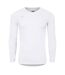 Mens Elite V Neck Base Layer Top White Umbro-1