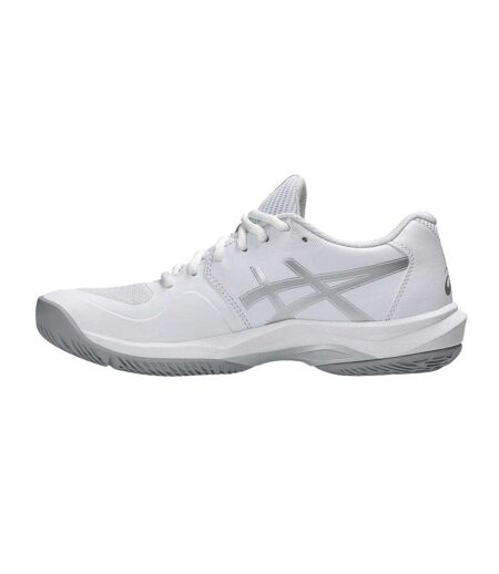 Womens/ladies Game Tennis Shoes White Silver Asics