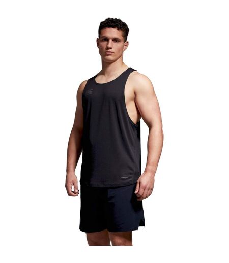 Mens Super Light Tank Top Black Gunmetal Grey Canterbury