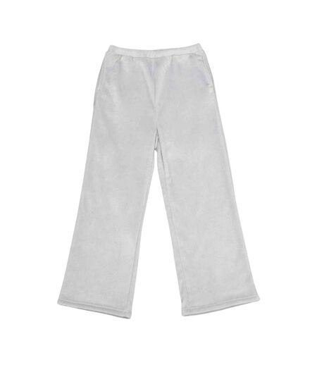 Womens/ladies plush fleece lounge pants silver grey Brand Lab