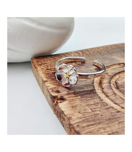 Dainty Silver Simple Stacking Sunflower Adjustable Daisy Ring