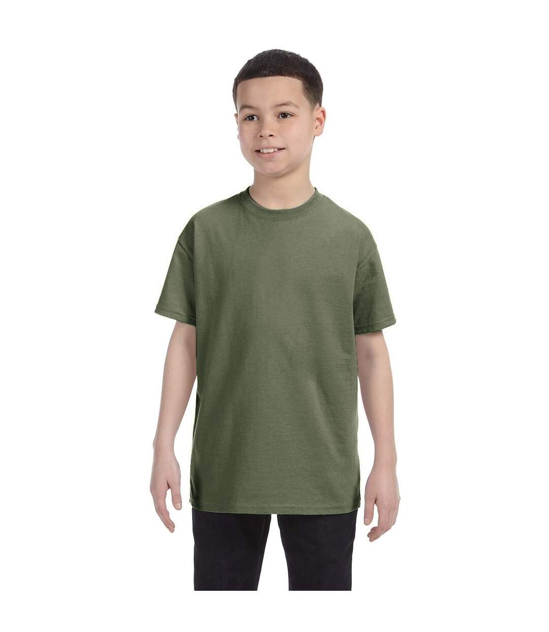 Youth Unisex Heavy Cotton T-shirt Military Green Gildan-3