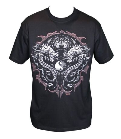 T-shirt homme manches courtes - dragons 8828 - noir