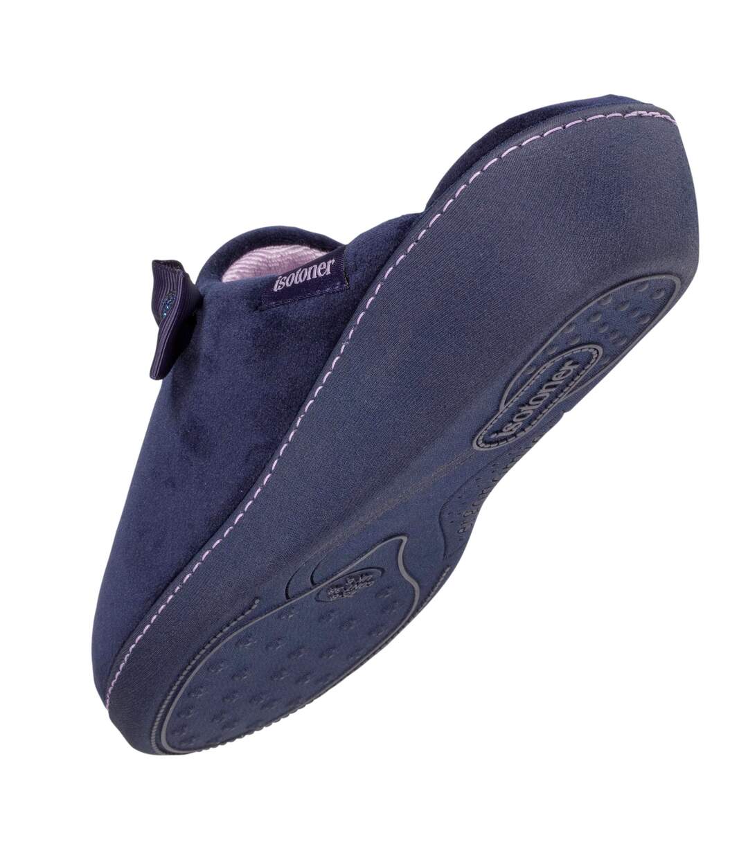 Isotoner Chaussons Mules femme à talon de 4 cm, ultra confortables, semelle à mémoire de forme, et soutient de la voûte plantaire