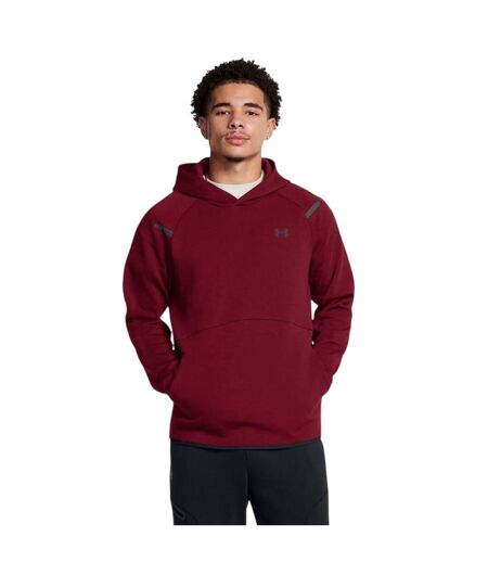 Mens Essential Fleece Raglan Hoodie Red Under Armour