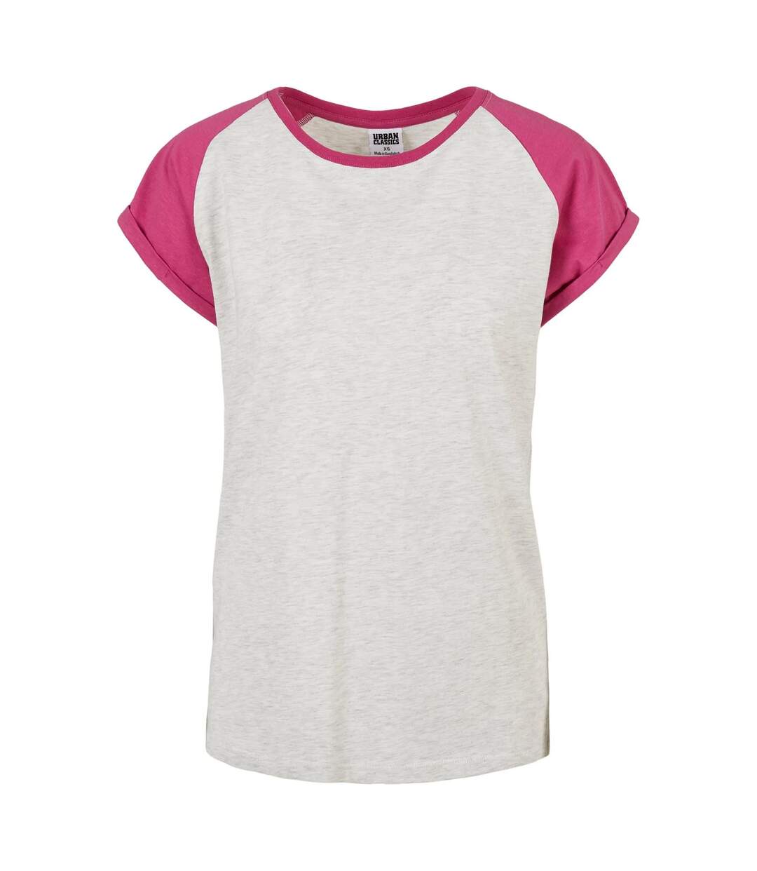 T-shirt Manches Raglan Motif/style Contrasté Femme Gris Clair Violet Vif Urban Classics-1