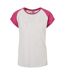 T-shirt Manches Raglan Motif/style Contrasté Femme Gris Clair Violet Vif Urban Classics-1