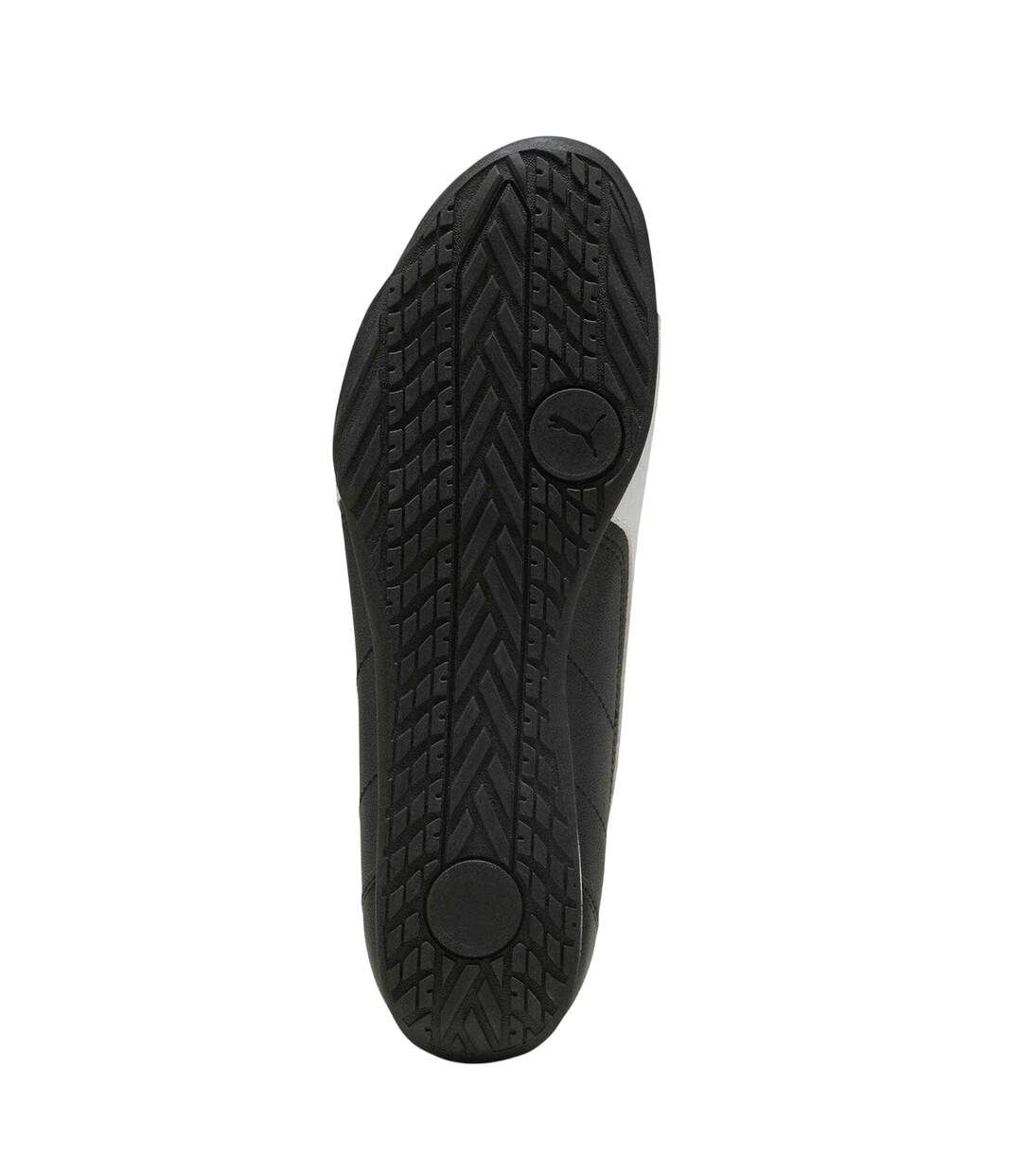 Mens Catch Leather Low Cut Flat Trainers Black White Puma-4