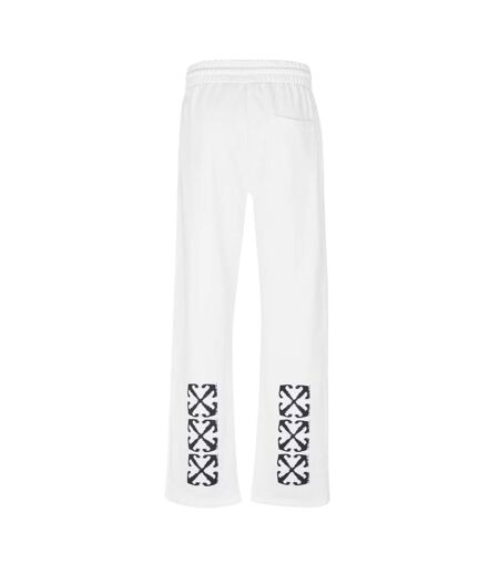 Mens Arrow Logo Straight Sweatpants White Black Off-White