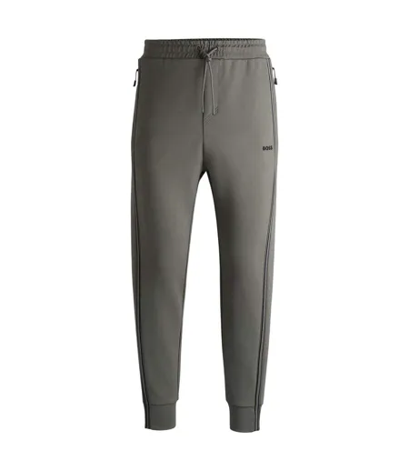 Mens Hadiko Side Stripe Regular Jogging Bottoms Pastel Grey Boss