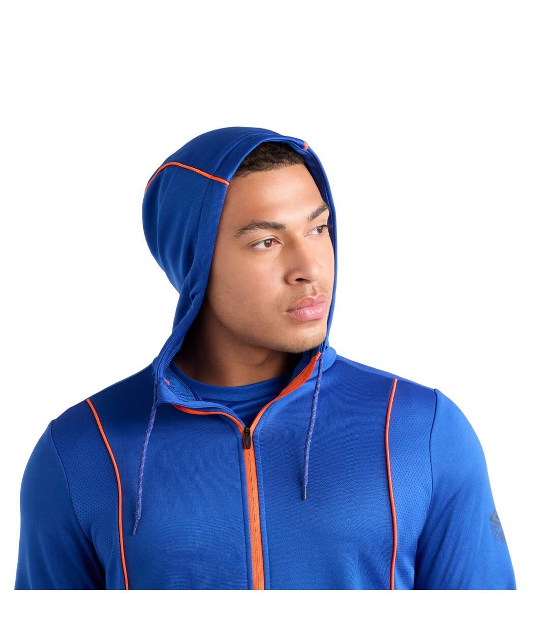 Mens Pro Training Full Zip Hoodie Deep Surf Vermillion Orange Umbro-3