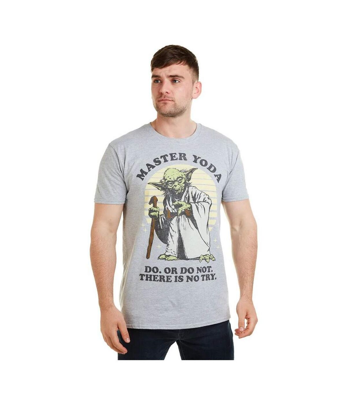 Star Wars T-shirt Yoda pour hommes (Gris sportif) - UTTV426