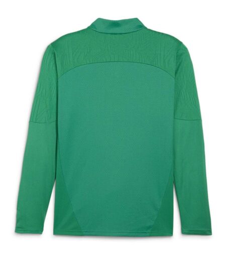Mens Teamfinal Quarter Zip Training Fleece Top Green Silver Puma