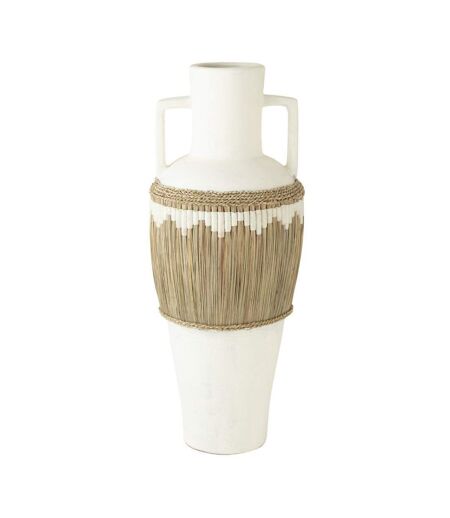 Vase Amphore Design Herbes 100cm Blanc