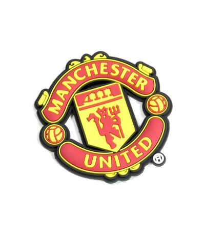 Manchester United FC Crest Fridge Magnet (Yellow/Red) (One Size)