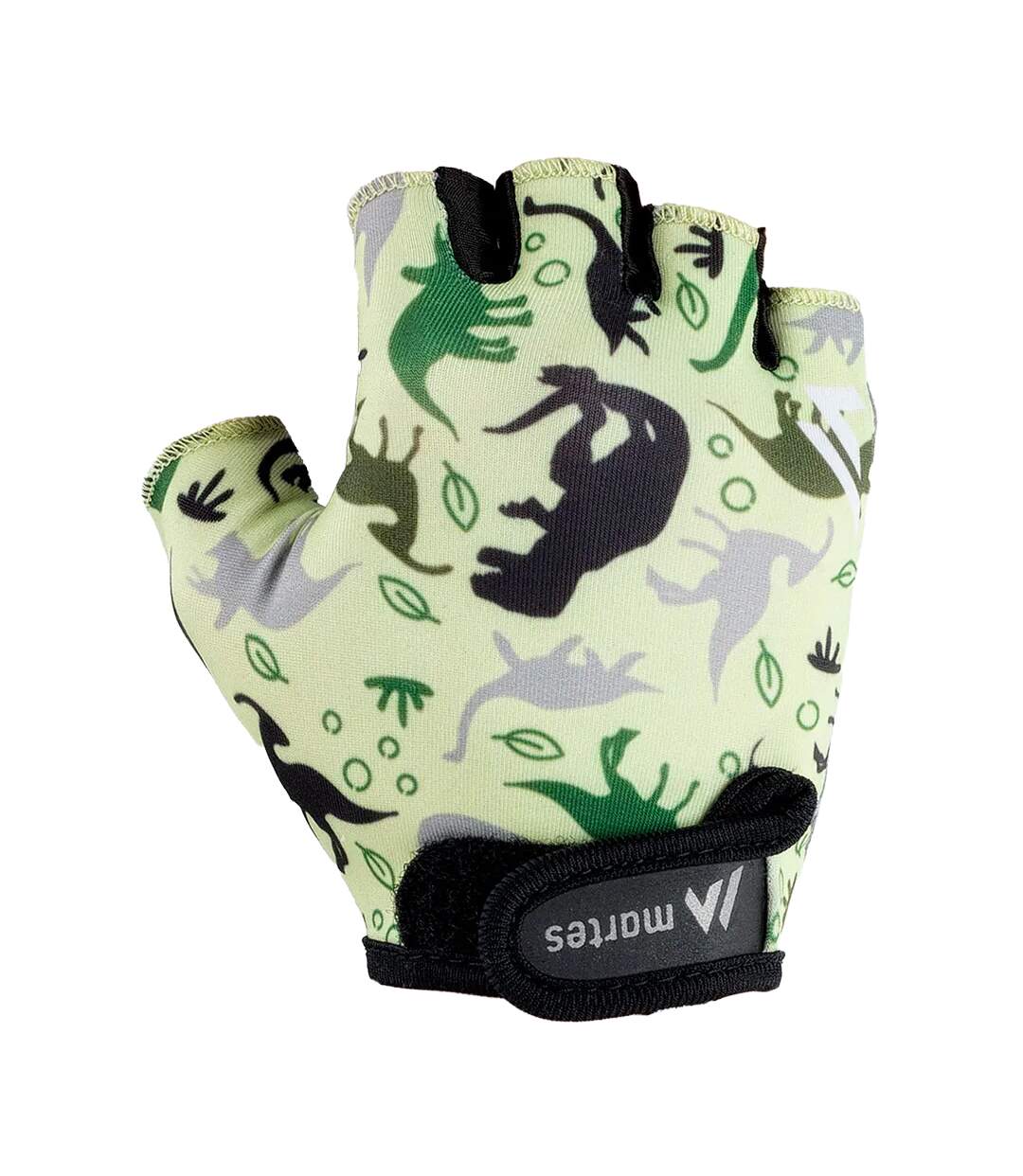 Boys Baldo Dinosaurs Fingerless Gloves Green Grey Black Martes-1