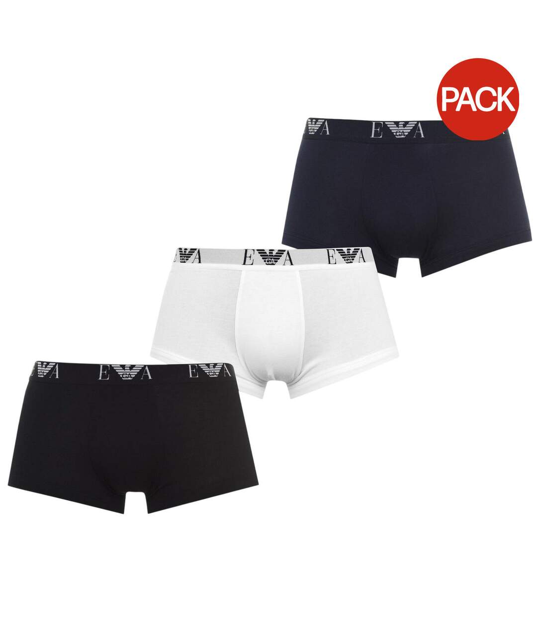 Lot De 3  Boxers Homme Noir Bleu Marine Blanc Emporio Armani-1